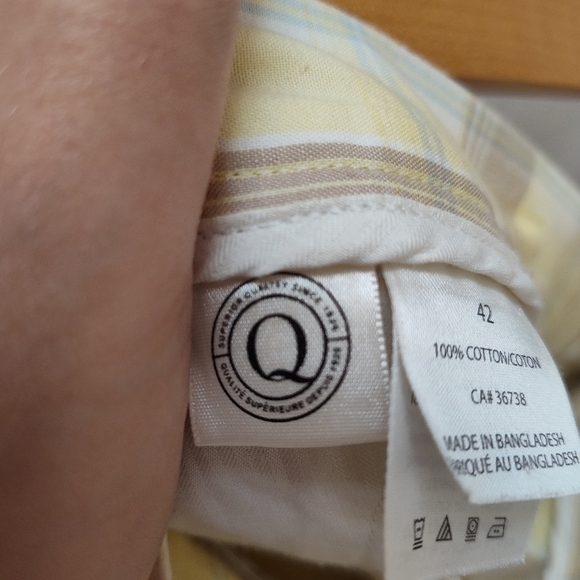 Haggar men's plaid yellow shorts cotton summer boat casual preppy 42 pastel - Picture 9 of 10